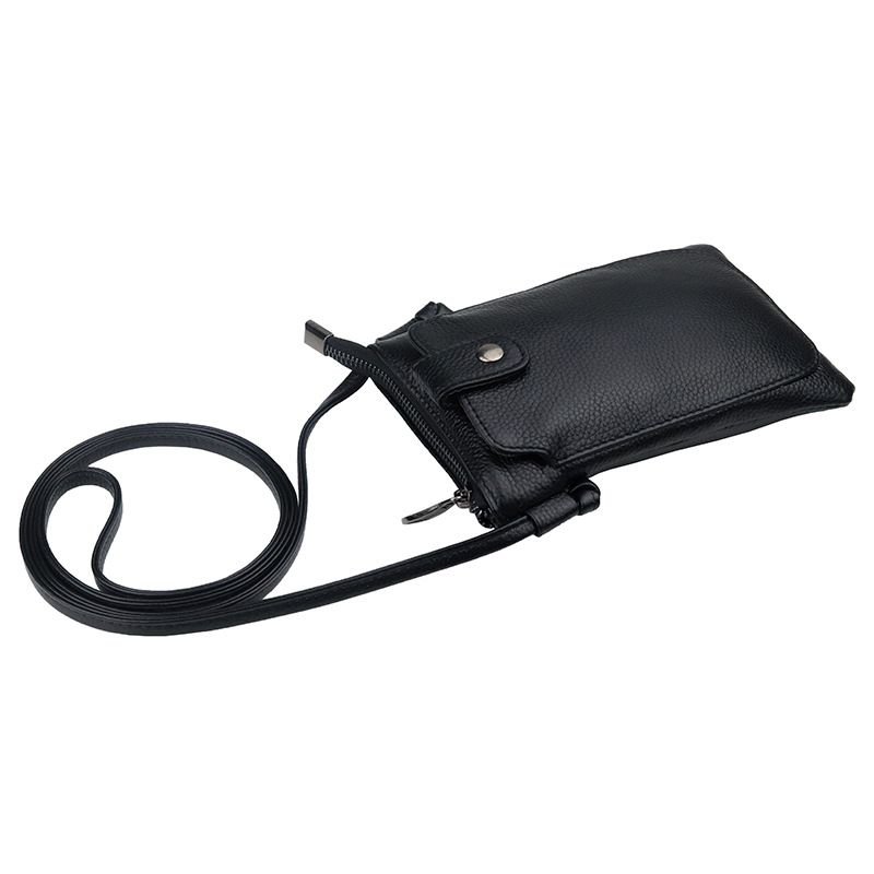 Women Fashion Solid Color Genuine Leather Mini Crossbody Bag